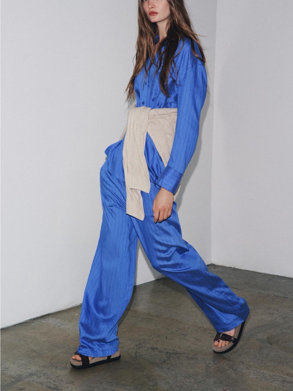 Zara Striped Drawstring Pants - Picture 2 of 4